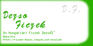 dezso ficzek business card